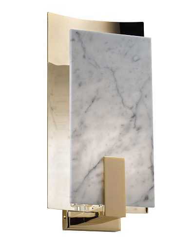 Brass & Carrara Marble Wall Sconce