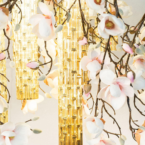 Magnolia White Gold Handcrafted Chandelier