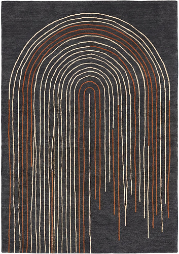 Arcade Lines Umber Luxury Designer Rug