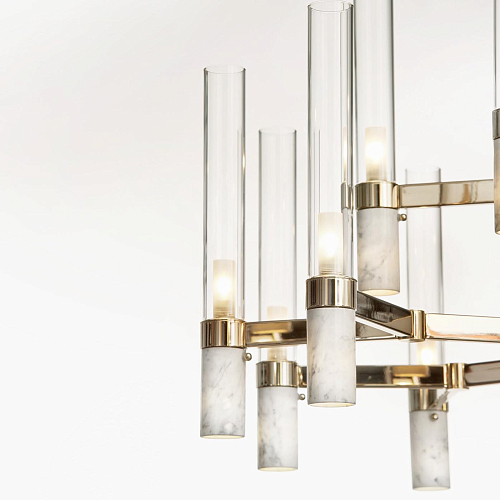 Carrara Marble Chandelier in Gold
