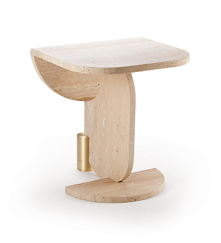 Playing Games Travertine Crafted Side Table
