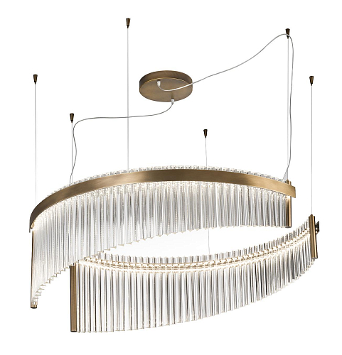 Transparent Venetian Glass Chandelier with Double LED