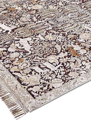 Gold / Purple Handmade Rug