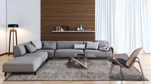 سجادة «فينتج ستايل» رمادية إبنوسية