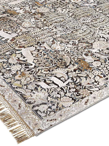 Gold / Grey Handmade Rug