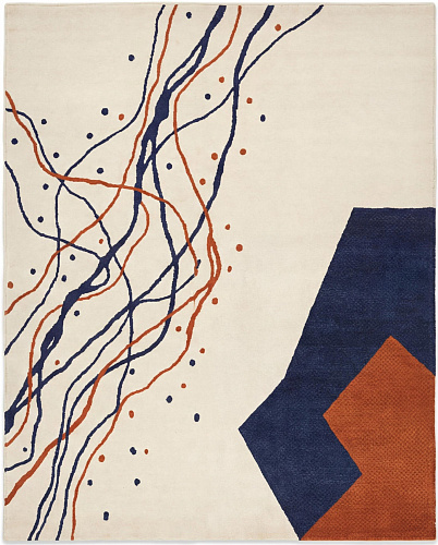 Linear Emblem Handcrafted Rug