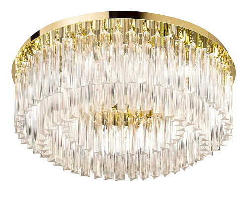 Modern Round Glass Ceiling Lamp in Gold