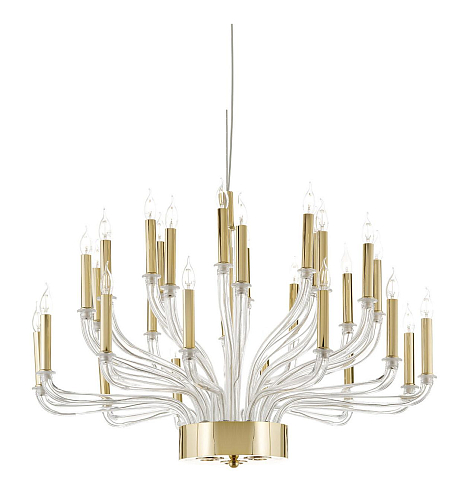 Venetian Glass Arm Chandelier in Gold