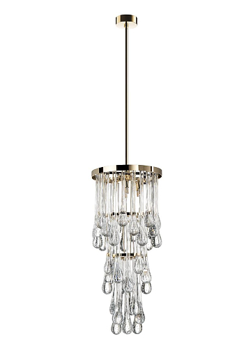 Modern Venetian Droplet Chandelier in Soft Gold