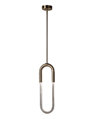 Modern Oval Pendant with Clear Venetian Glass