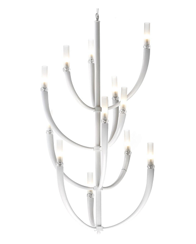 White Chandelier with Crystal Elements