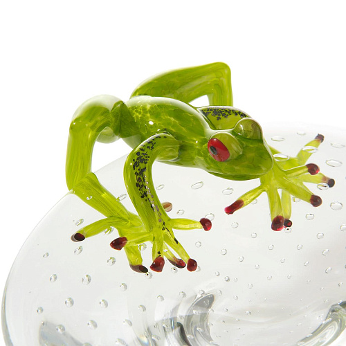 Handcrafted Glass Bowl with Frog