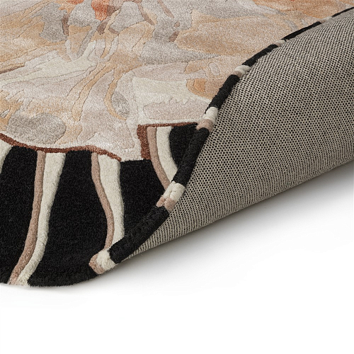 Amber Bloom Hand-Crafted Round Rug