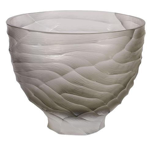Large Gray Murano Glass Bowl-Form Vase