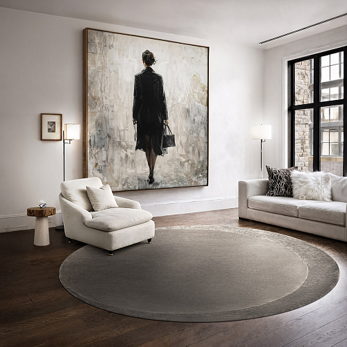 Moon Round Brown Rug