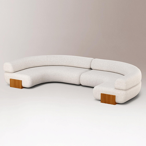 Carmel Wood Modular Crafted Sofa