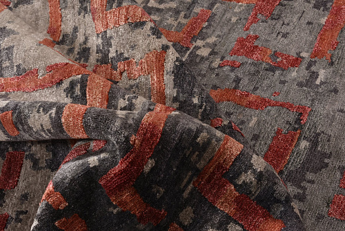 سجادة حرير خيزران تجريدية