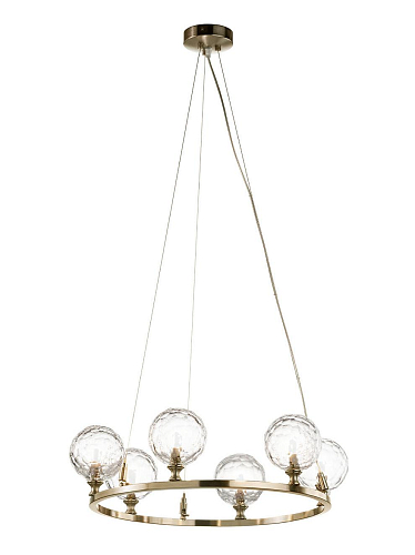 Soft Gold 6-Light Chandelier with Hand-Cut Crystal