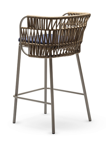 Jujube Beige & Blue Outdoor Bar Chair