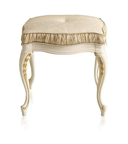 Beige & Gold Classic Stool