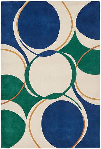 Emerald Orbits Artisan Handwoven Rug