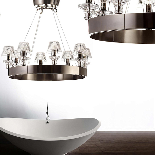 Black Nickel Chandelier with Crystal Shades