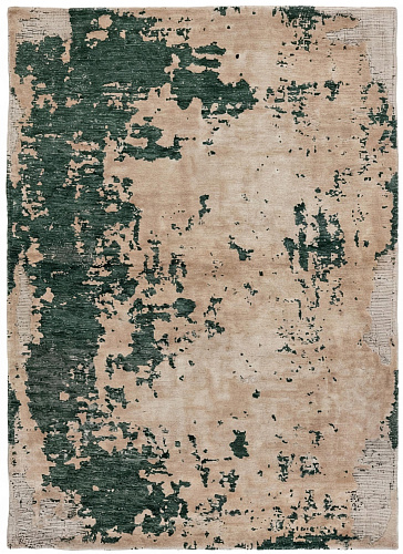 Moss Weathered Canvas Hand-Crafted Rug