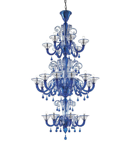 Pale Blue Murano Glass Classical Chandelier
