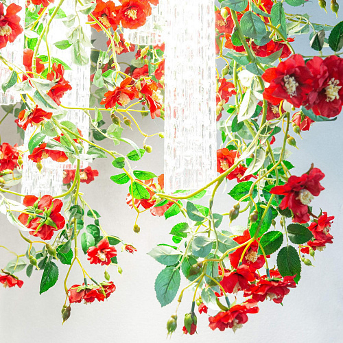 Red Roses Square Italian Chandelier