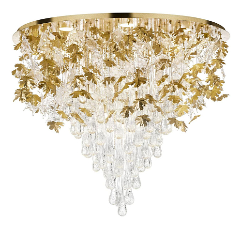 Elegant Maple Leaf Chandelier in Gold
