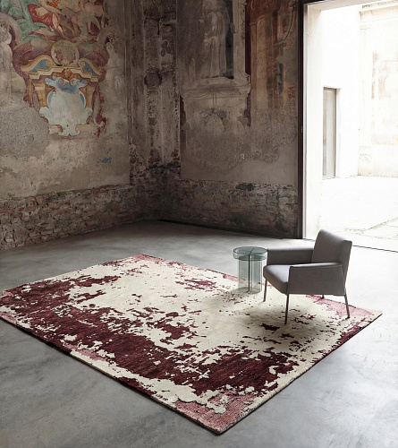 Wine Weathered Canvas Hand-Crafted Hand-Crafted Rug