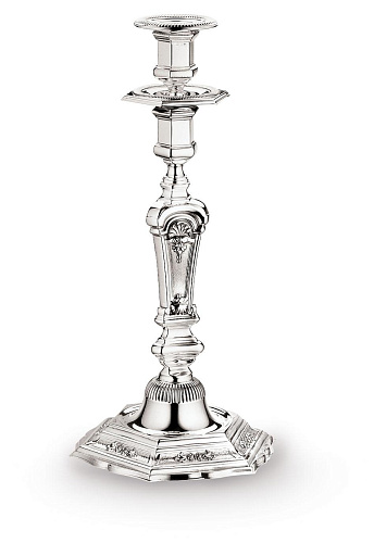 Hexagonal Silver Candlestick