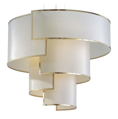 Antique Gold & Brass Ivory Shade Chandelier