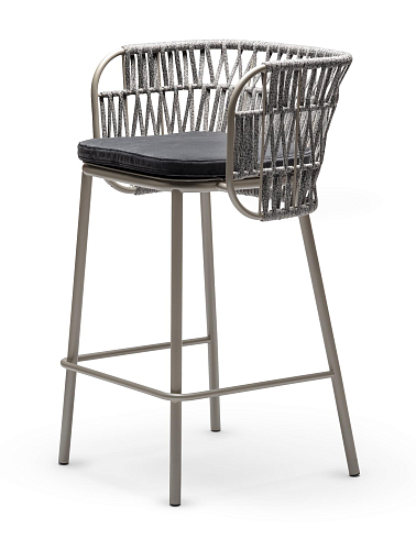 Jujube Black & Sand Outdoor Bar Chair