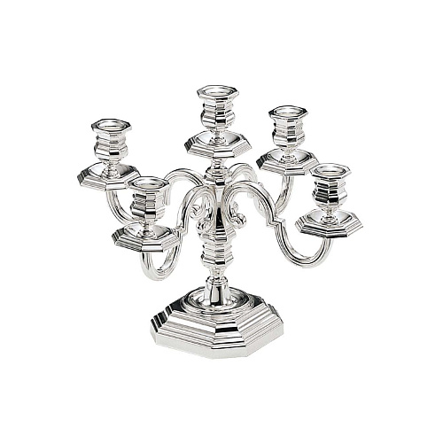 Octagonal Silver-Plated Candelabrum