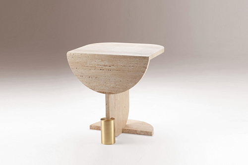 Playing Games Travertine Crafted Side Table
