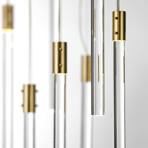 Modern Chandelier with 43 Clear Glass Pendants