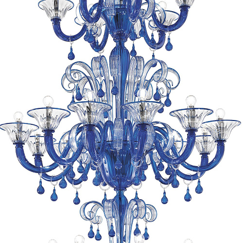 Pale Blue Murano Glass Classical Chandelier