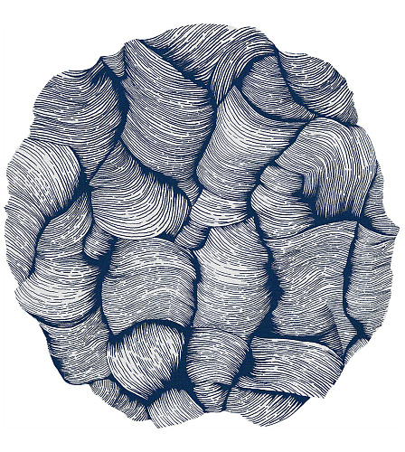 سجادة دائرية زرقاء