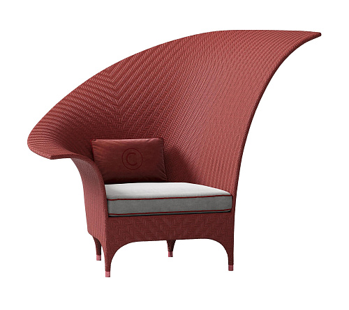 Red Bergere Outdoor Armchair