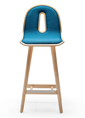 Gotham Woody Blue Bar Stool
