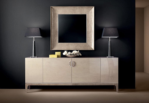 Leather-Framed Wall Mirror