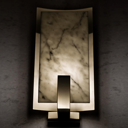 Brass & Carrara Marble Wall Sconce