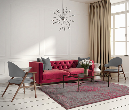 Vintage Style Pink Flash Rug