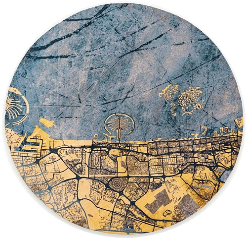 Gold Sea Round Rug