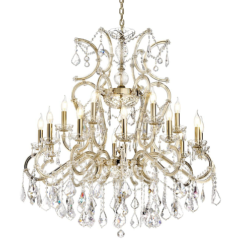Mariateresa 18-Light Crystal Chandelier in Gold