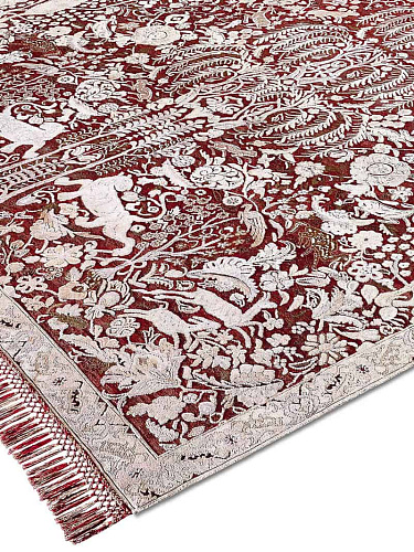 Gold / Red Handmade Rug