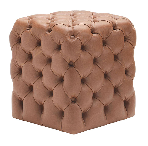 Clod Tufted Leather Pouf