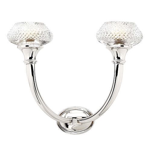 Coppe Crystal Wall Sconce in Nickel