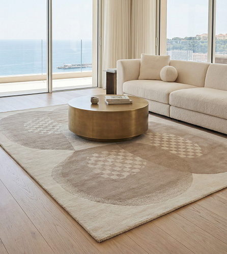 Soft Orbits Taupe Artisan Rug